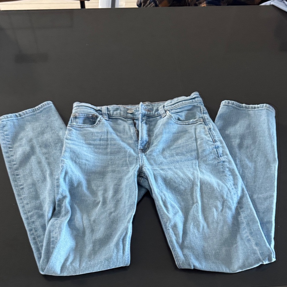 American Eagle Stretch Super High-Waisted Straight Jean size 2 LONG